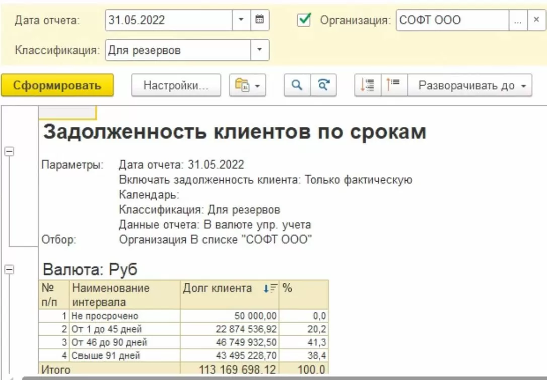 Формирование данных для проверки контрольных соотношений в 1С:ERP